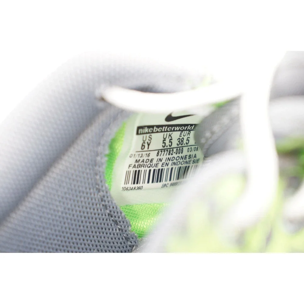 Nike Roshe One GS 6Y Green Grey Palm Print Running Shoes Excellent